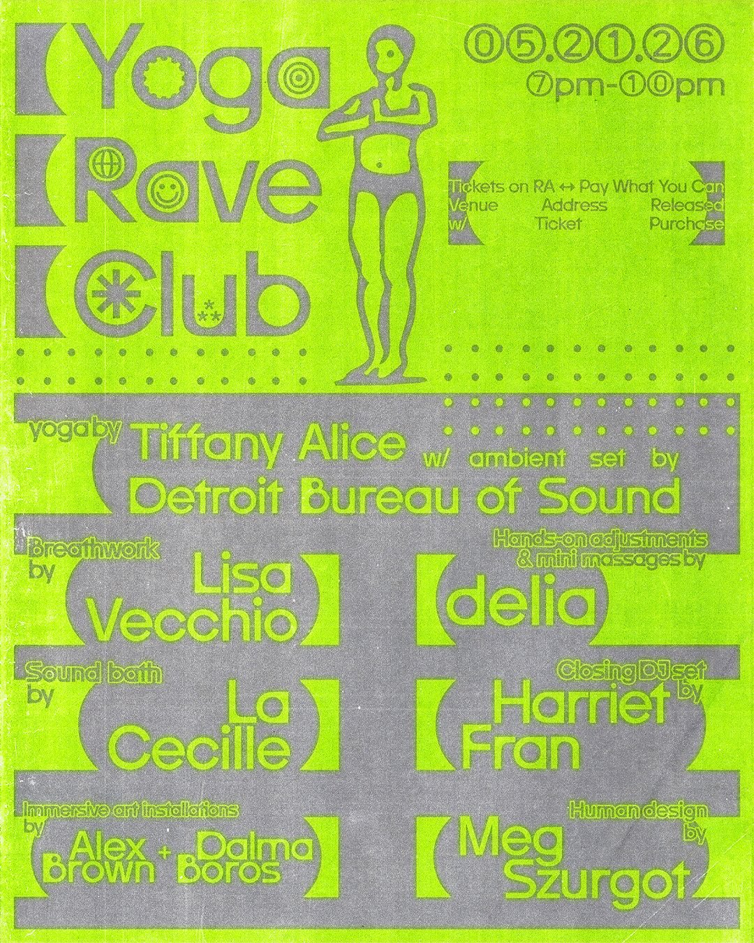 yoga rave club 004 event poster